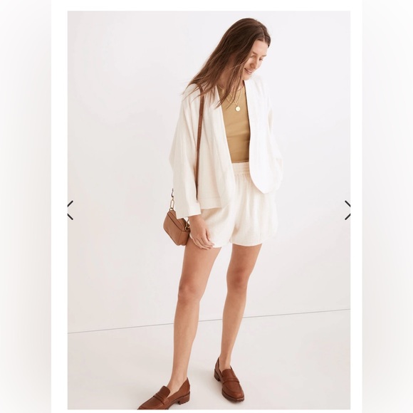 Madewell Linen-Blend Cropped Robe Jacket Small - Picture 2 of 9